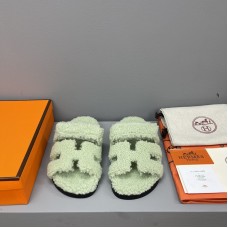 Replica Hermes Chypre Sandal Shearling Matcha Replica Hermes Chypre Sandal