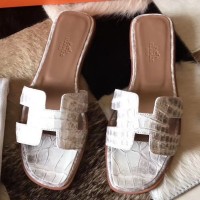 Replica Hermes Oran Sandal Crocodile
