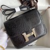 Hermes Constance 18 Handmade Bag In Black Lizard Skin