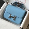 Hermes Constance 24cm Bag in Epsom Leather Bleu Zephyr