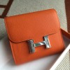 Hermes Constance Short Wallet in Orange Epsom Leather