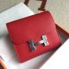 Hermes Constance Short Wallet in Red Epsom Leather