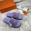 Hermes Extra Sandal Purple Suede Goatskin