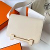 Hermes Geta Bag in Nata Mysore Goatskin Leather GHW