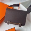 Hermes Geta Bag in Rouge Sellier Mysore Goatskin Leather GHW
