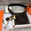 Hermes Constance belt buckle & Reversible leather strap 38 mm Chocolate