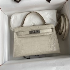 Replica Hermes Kelly Mini II 19cm Crocodile Bag