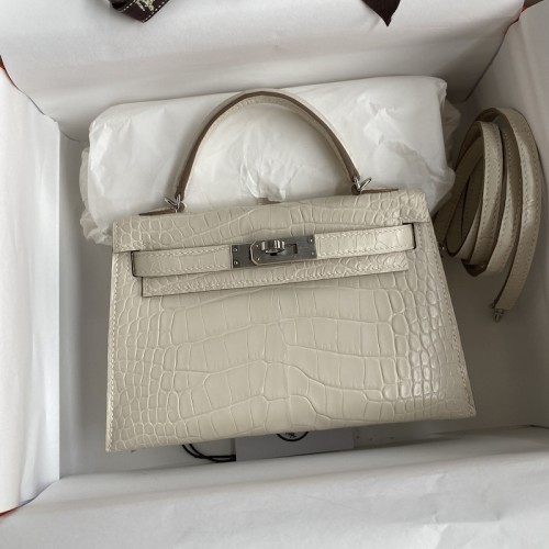Replica Hermes Kelly Mini II 19cm Crocodile Bag