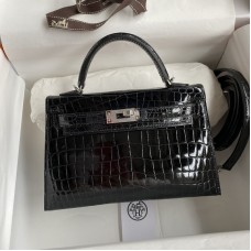 Replica Hermes Kelly Mini II 19cm Crocodile Bag