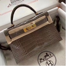 Replica Hermes Kelly Mini II 19cm Crocodile Bag