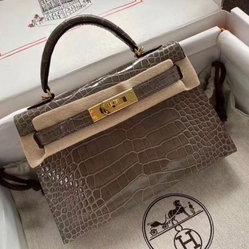 Replica Hermes Kelly Mini II 19cm Crocodile Bag