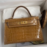 Replica Hermes Kelly Mini II 19cm Crocodile Bag