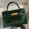 Hermes Kelly Mini II Bag 19cm in Malachite Shiny Alligator Leather