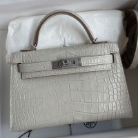 Hermes Grey Kelly Mini II 19cm Crocodile Bag Replica Replica Hermes Kelly Mini II 19cm Crocodile Bag