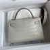 Hermes Grey Kelly Mini II 19cm Crocodile Bag Replica Replica Hermes Kelly Mini II 19cm Crocodile Bag