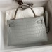 Hermes Pearl Grey Kelly Mini II 19cm Crocodile Bag Replica Replica Hermes Kelly Mini II 19cm Crocodile Bag