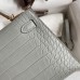 Hermes Pearl Grey Kelly Mini II 19cm Crocodile Bag Replica Replica Hermes Kelly Mini II 19cm Crocodile Bag