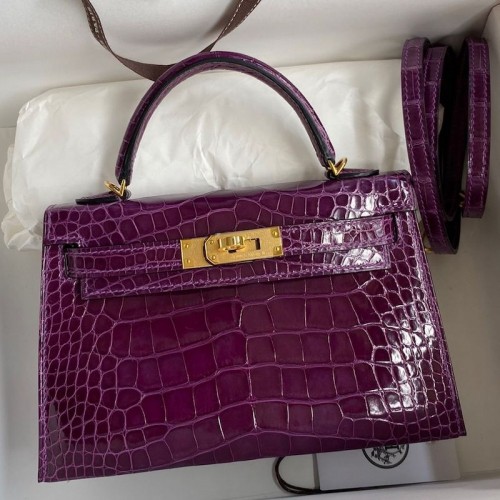 Replica Hermes Kelly Mini II 19cm Crocodile Bag
