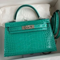 Replica Hermes Kelly Mini II 19cm Crocodile Bag