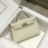 Hermes Kelly Mini II Bag 19cm In Craie Epsom Leather GHW