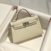 Hermes Kelly Mini II Bag 19cm In Craie Epsom Leather PHW