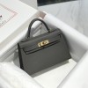 Hermes Kelly Mini II Bag 19cm In Etain Epsom Leather