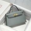 Hermes Kelly Mini II Bag 19cm In Glacier Gray Epsom Leather
