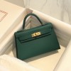 Hermes Kelly Mini II Bag 19cm In Malachite Epsom Leather