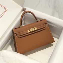 Hermes Kelly Mini II Bag 19cm Gold Replica Hermes Kelly Mini II Bag 19cm
