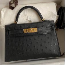 Replica Hermes Kelly Mini II 19cm Ostrich Bag