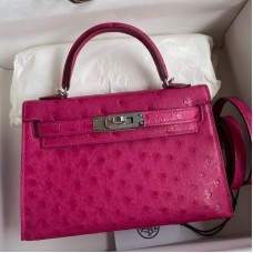 Replica Hermes Kelly Mini II 19cm Ostrich Bag