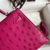 Hermes Rose Red Kelly Mini II 19cm Ostrich Bag Replica Replica Hermes Kelly Mini II 19cm Ostrich Bag