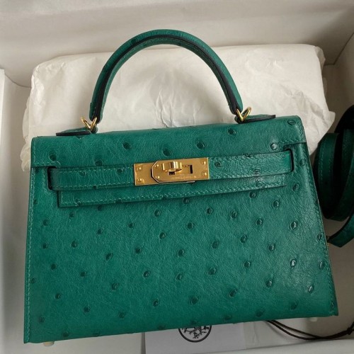 Replica Hermes Kelly Mini II 19cm Ostrich Bag