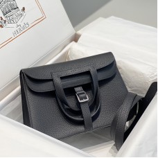 Replica Hermes Halzan 25 Bag Black Replica Hermes Halzan 25 Bag