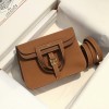 Hermes Halzan 25 Bag Clemence Leather Gold GHW