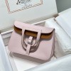 Hermes Halzan 25 Bag Clemence Leather Mauve Pale PHW