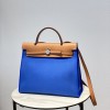 Hermes Herbag Zip 31 Bag in Blue Hydra / Gold