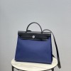 Hermes Herbag Zip 31 Bag in Deep Blue / Black