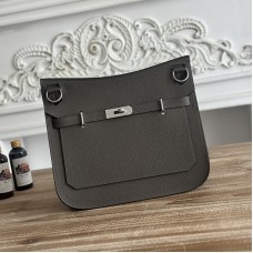Replica Hermes Jypsiere 28 Bag in Etain Togo leather with crossbody design.