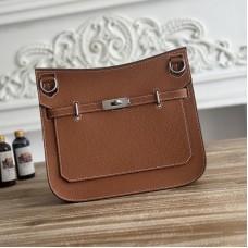 Replica Hermes Jypsiere 28 Bag in Gold Togo leather with crossbody design.