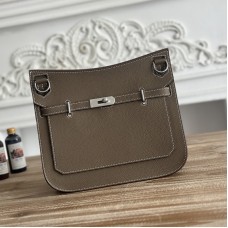 Replica Hermes Jypsiere 28 Bag in Etoupe Togo leather with crossbody design.
