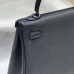Replica Hermes Kelly 25cm Clemence Black Replica Hermes Kelly 25cm