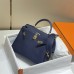 Replica Hermes Kelly 25cm Clemence Deep Blue Replica Hermes Kelly 25cm