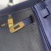 Replica Hermes Kelly 25cm Clemence Deep Blue Replica Hermes Kelly 25cm