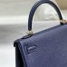 Replica Hermes Kelly 25cm Clemence Deep Blue Replica Hermes Kelly 25cm