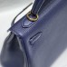 Replica Hermes Kelly 25cm Clemence Deep Blue Replica Hermes Kelly 25cm