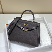 Replica Hermes Kelly 25cm Clemence Ebene Replica Hermes Kelly 25cm
