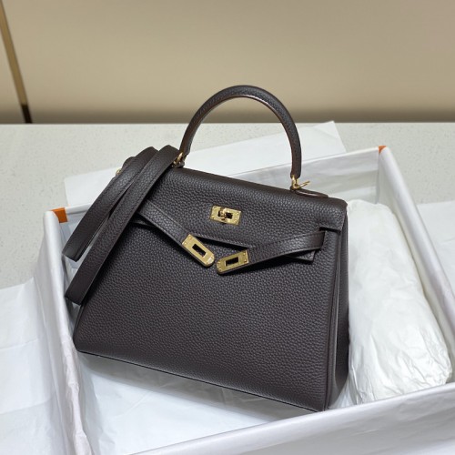 Replica Hermes Kelly 25cm Clemence Ebene Replica Hermes Kelly 25cm