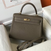 Replica Hermes Kelly 25cm Clemence Etoupe Replica Hermes Kelly 25cm