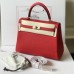 Replica Hermes Kelly 25cm Clemence Red Replica Hermes Kelly 25cm